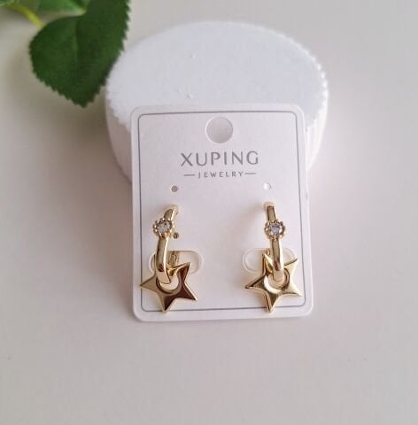 14 K ALTIN RENGİ XUPİNG KÜPE