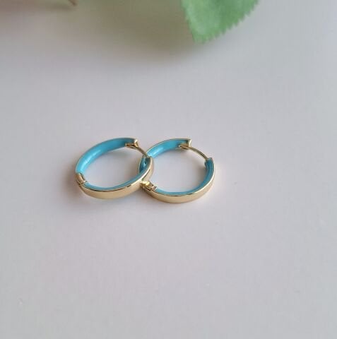 GOLD-MAVİ RENK XUPİNG KÜPE