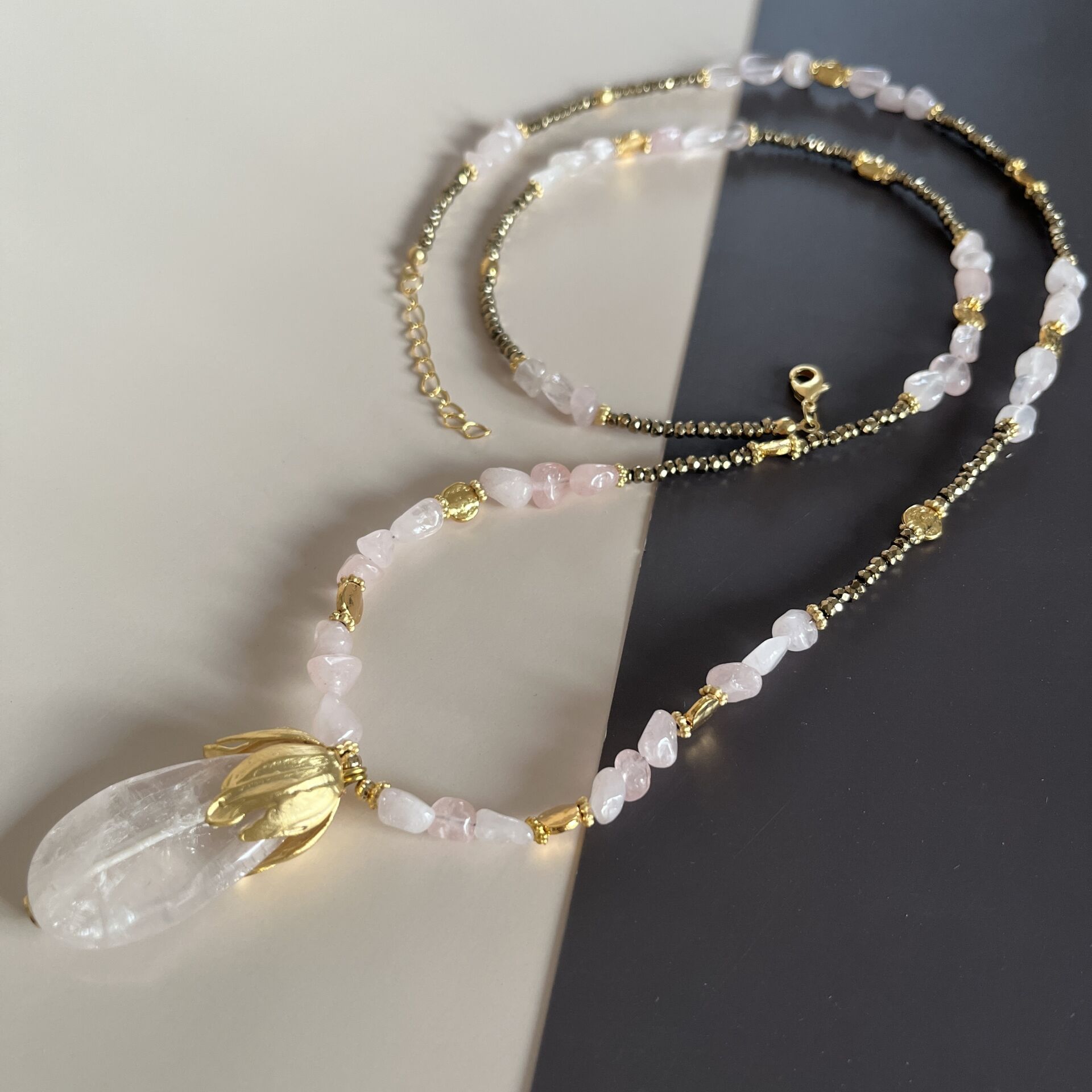 Pembe Kuvars Kolye 90 cm