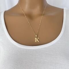 Xuping Taşsız Altın Kaplama Harf Kolye (K)