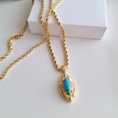 22 K ALTIN RENGİ KOLYE 50 CM.