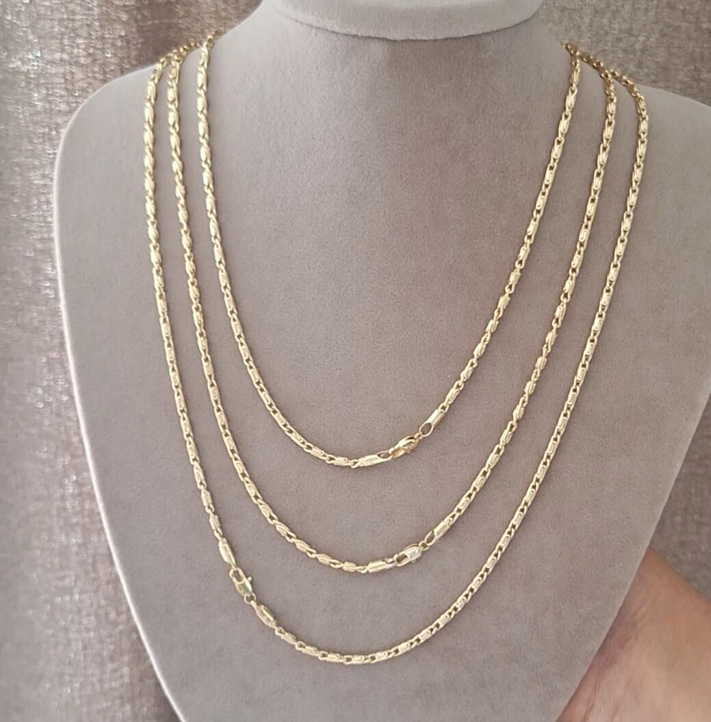 14 K ALTIN RENGİ XUPİNG ZİNCİR KOLYE 60 CM.