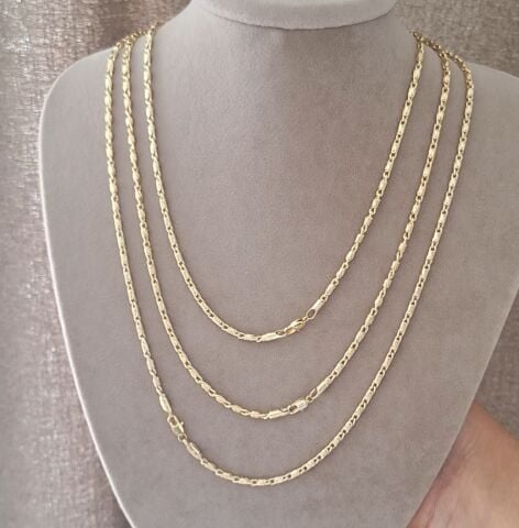 14 K ALTIN RENGİ XUPİNG ZİNCİR KOLYE 60 CM.