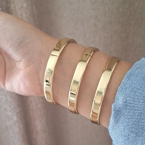 14 K ALTIN RENGİ XUPİNG TAŞSIZ KELEPÇE BİLEKLİK