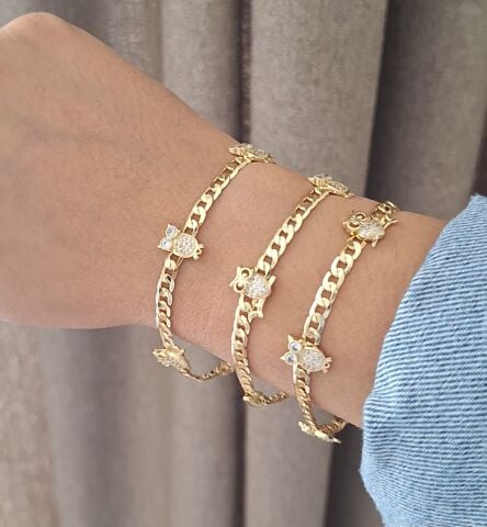 14 K ALTIN RENGİ BAYKUŞLU XUPİNG BİLEKLİK