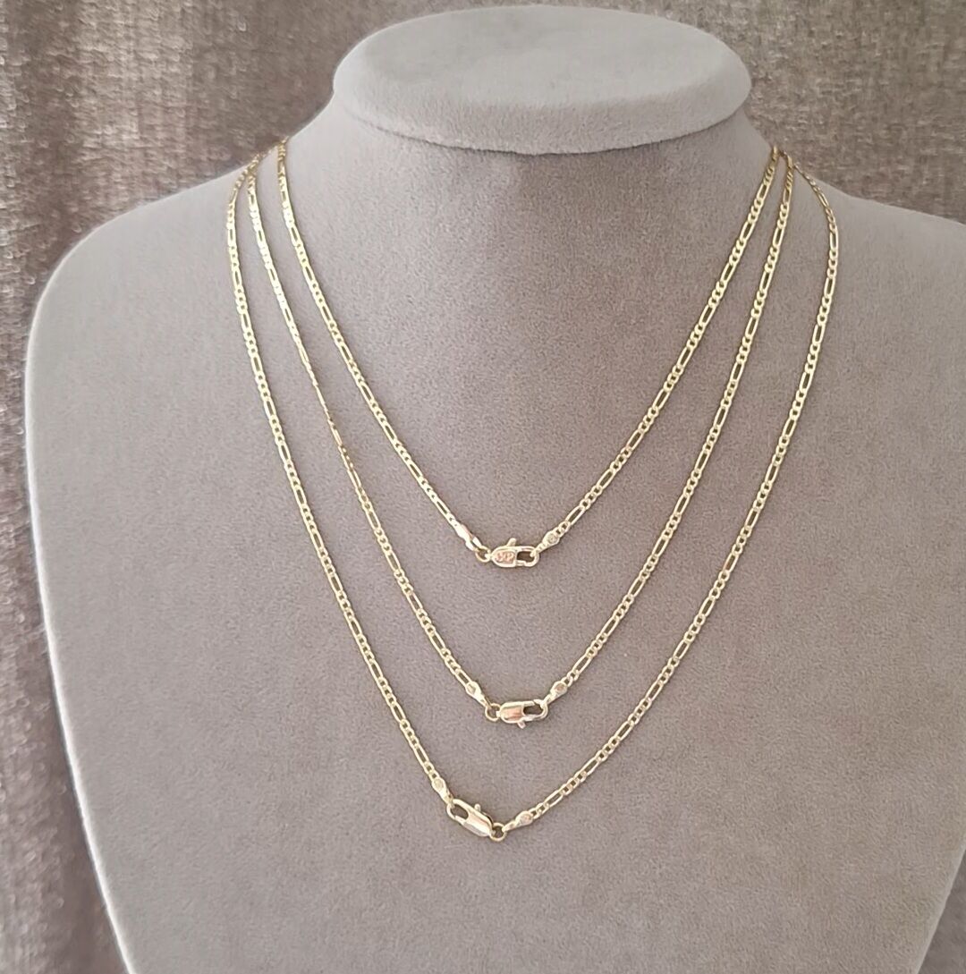 14 K ALTIN RENGİ FİGARO MODEL XUPİNG ZİNCİR 45 CM.