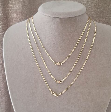 14 K ALTIN RENGİ FİGARO MODEL XUPİNG ZİNCİR 45 CM.