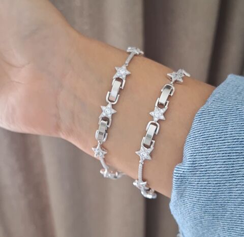 GÜMÜŞ RENK YILDIZ XUPİNG BİLEKLİK