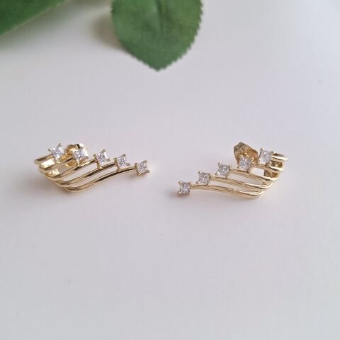 ÇOKLU GÖRÜNÜMLÜ XUPİNG KÜPE 14 AYAR ALTIN RENGİ