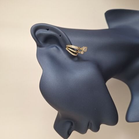 3'lü Görünümlü Xuping Küpe 14 Ayar Altın Rengi