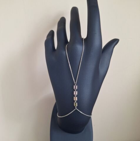 RENKLİ TAŞLI GÜMÜŞ RENK ŞAHMERAN