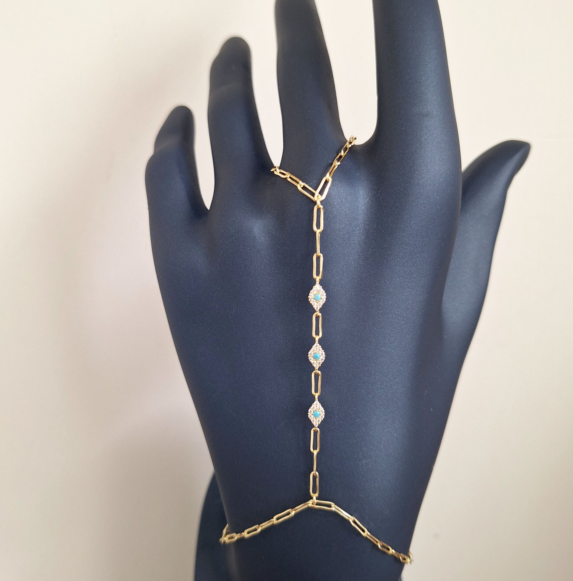 GOLD RENK ŞAHMERAN MAVİ TAŞLI