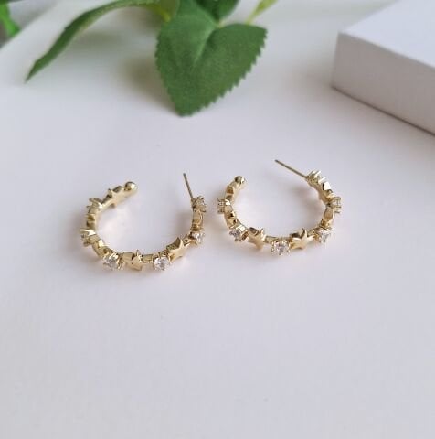 14 K ALTIN RENGİ XUPİNG  YILDIZ KÜPE