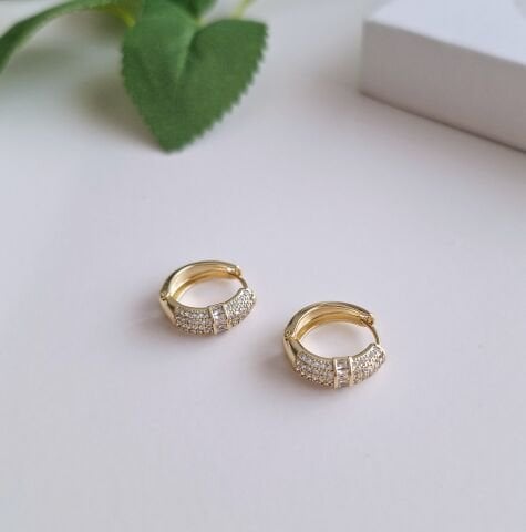 14 K ALTIN RENGİ TAŞLI KÜPE