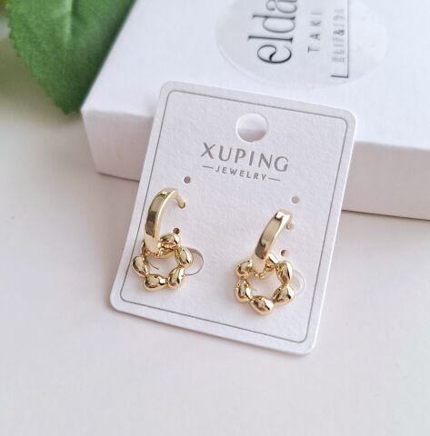 14 K ALTIN RENGİ TAŞSIZ XUPİNG KÜPE