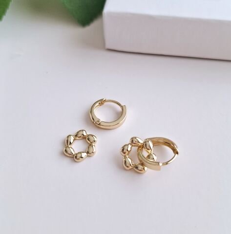 14 K ALTIN RENGİ TAŞSIZ XUPİNG KÜPE