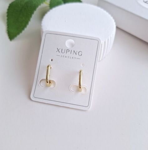 KÜÇÜK BOY TAŞSIZ XUPİNG KÜPE 14 AYAR ALTIN RENGİ