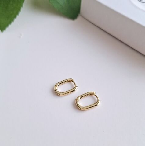 KÜÇÜK BOY TAŞSIZ XUPİNG KÜPE 14 AYAR ALTIN RENGİ