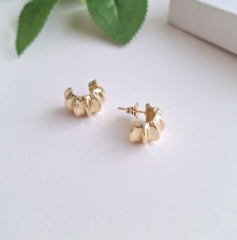 14 K ALTIN RENGİ TAŞSIZ XUPİNG KÜPE