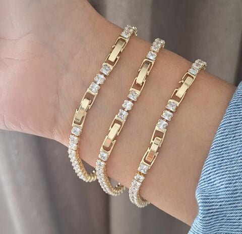 XUPİNG SUYOLU BİLEKLİK 14 AYAR ALTIN RENGİ