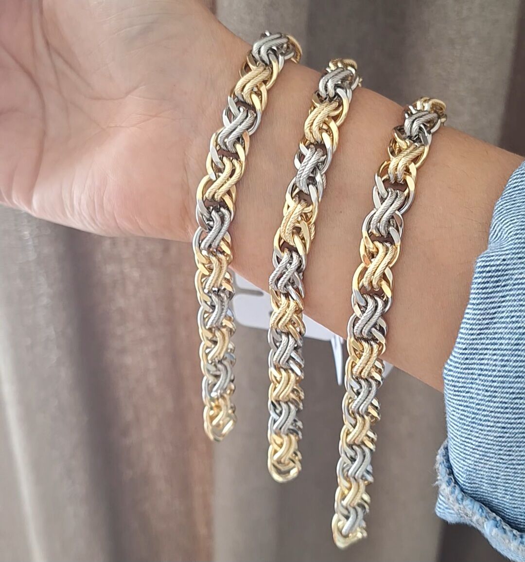 GOLD-GÜMÜŞ İKİ RENKLİ XUPİNG BİLEKLİK