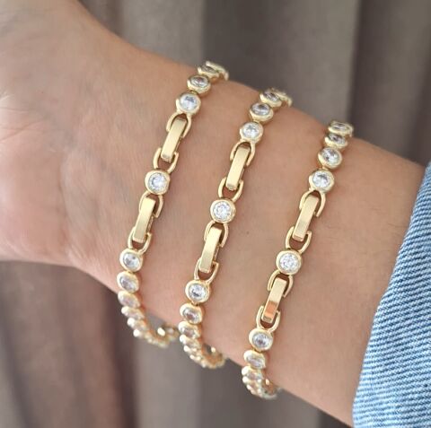 GÖMME SUYOLU XUPİNG BİLEKLİK 14 AYAR ALTIN RENGİ