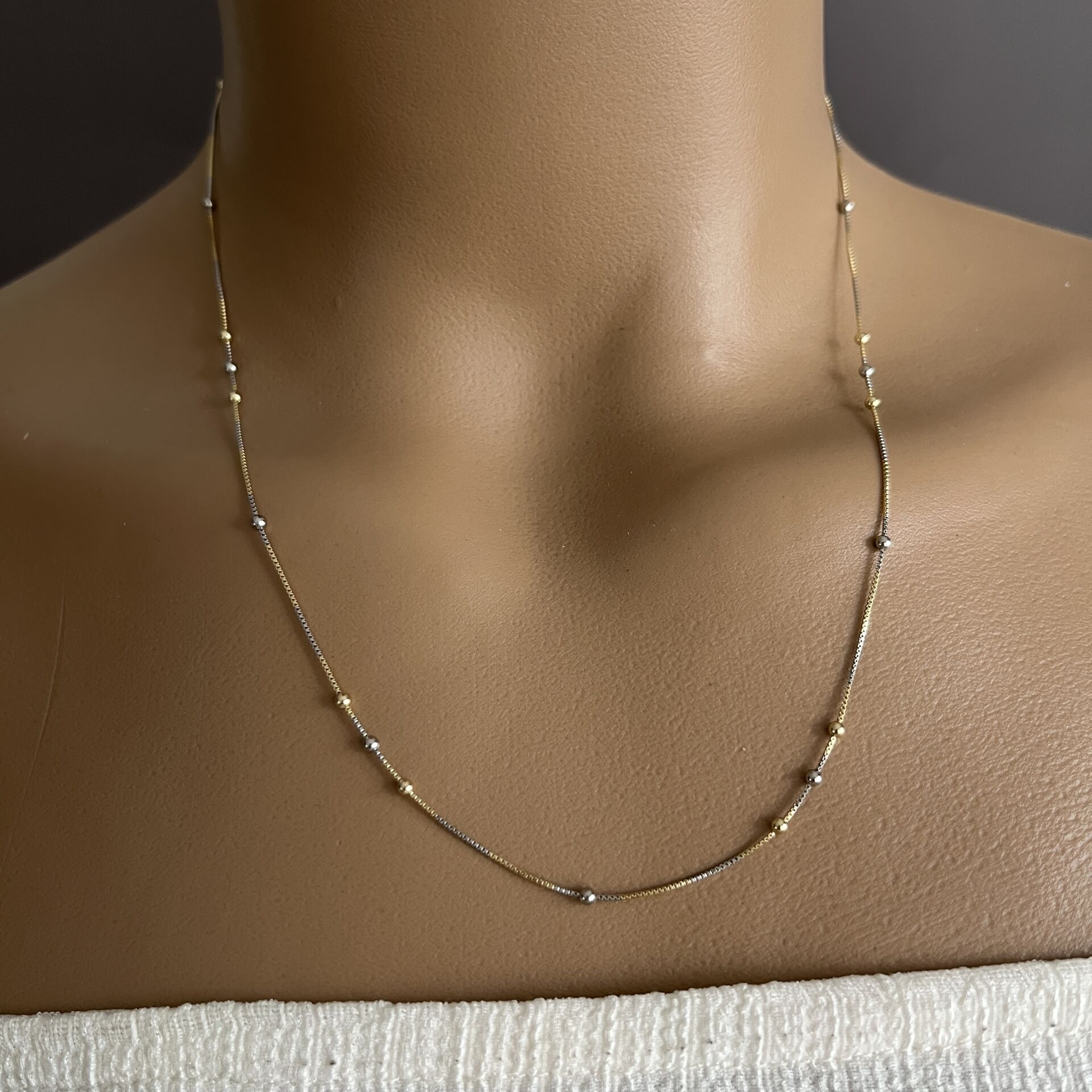 Xuping İki Renk Zincir Kolye 45+5 cm