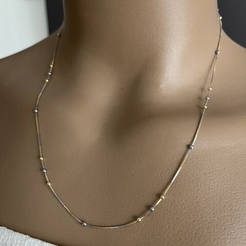 Xuping İki Renk Zincir Kolye 45+5 cm