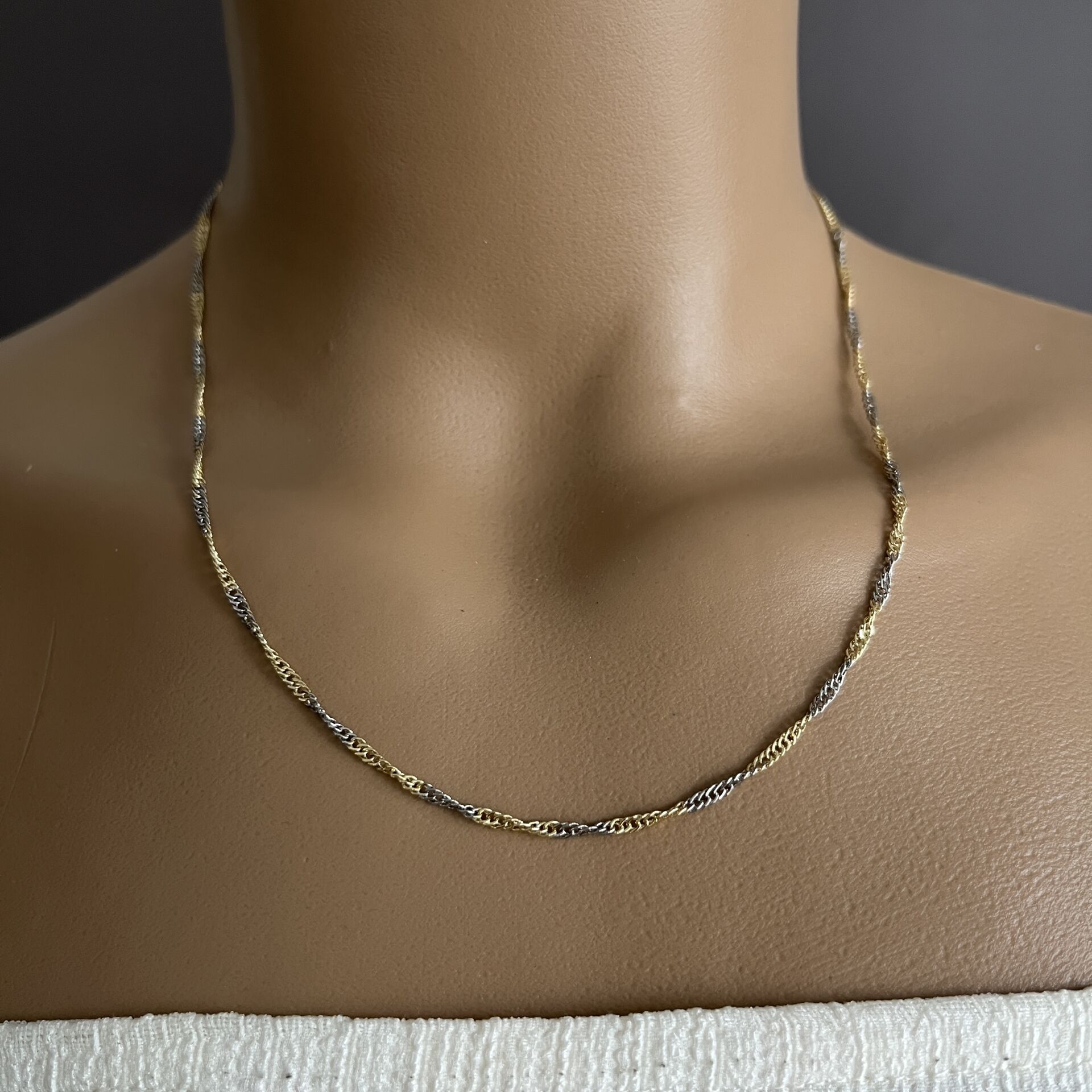 Xuping İki Renk İnce Zincir Kolye 45cm