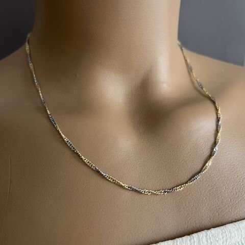 Xuping İki Renk İnce Zincir Kolye 45cm