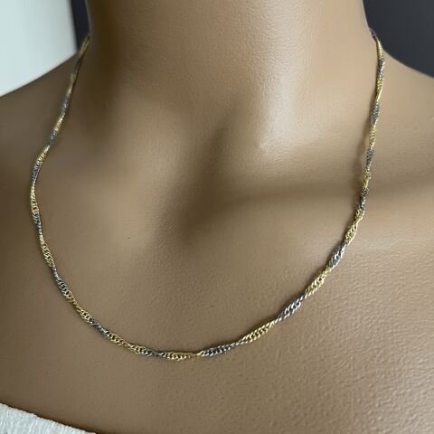 Xuping İki Renk İnce Zincir Kolye 45cm
