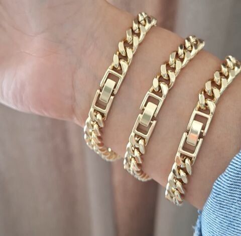 TAŞSIZ XUPİNG BİLEKLİK 14 AYAR ALTIN RENGİ