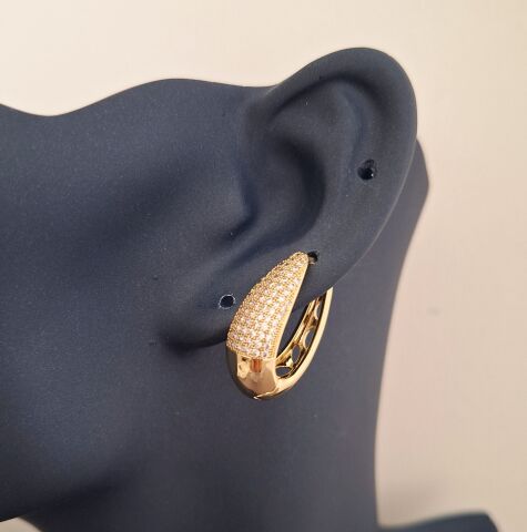 14 K ALTIN RENGİ TAŞLI XUPİNG KÜPE