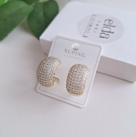 14 K ALTIN RENGİ TAŞLI XUPİNG KÜPE