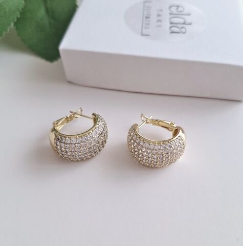 14 K ALTIN RENGİ TAŞLI XUPİNG KÜPE