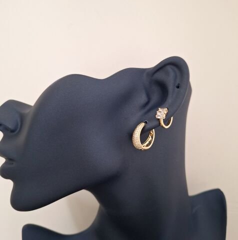 14 K ALTIN RENGİ XUPİNG  KÜPE 2 Çift ( 4 Adet)