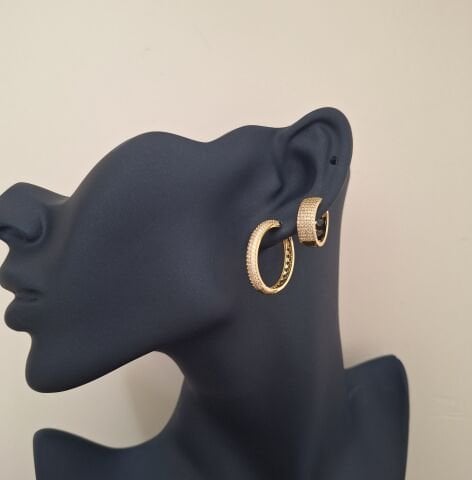 14 K ALTIN RENGİ XUPİNG TAŞLI KÜPE 2 Çift ( 4 Adet)