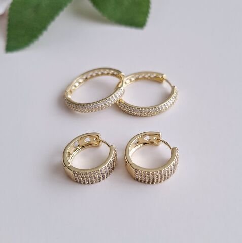 14 K ALTIN RENGİ XUPİNG TAŞLI KÜPE 2 Çift ( 4 Adet)