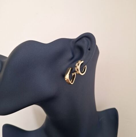 14 K ALTIN RENGİ XUPİNG KÜPE 2 Çift ( 4 Adet)