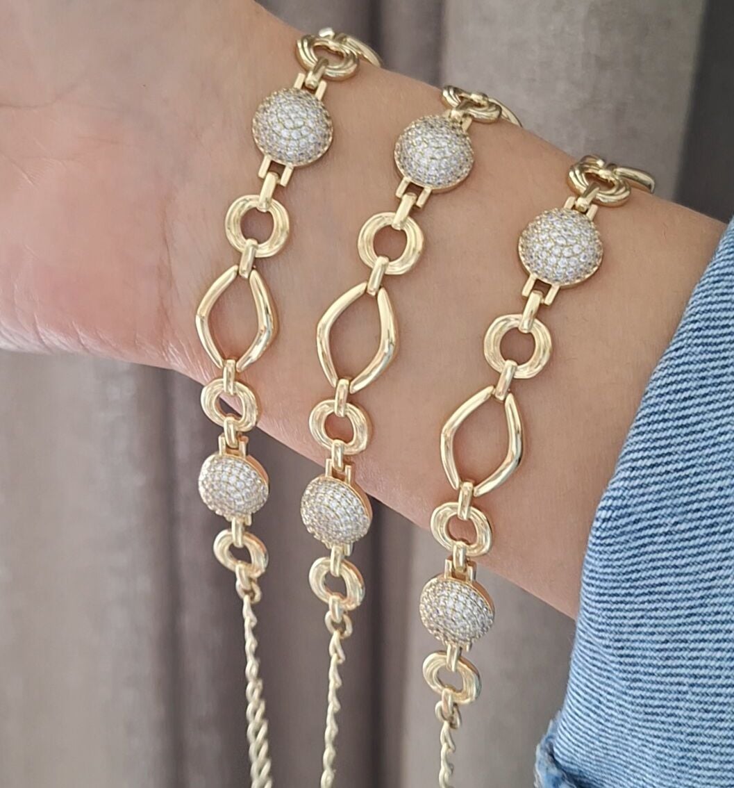 14 AYAR ALTIN RENGİ XUPİNG BİLEKLİK