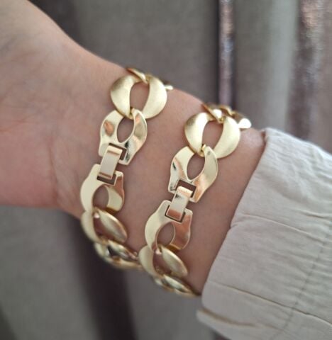 14 AYAR KAPLAMA  XUPİNG TAŞSIZ İRİ ZİNCİR BİLEKLİK