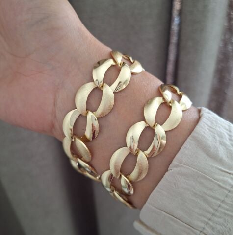 14 AYAR KAPLAMA  XUPİNG TAŞSIZ İRİ ZİNCİR BİLEKLİK