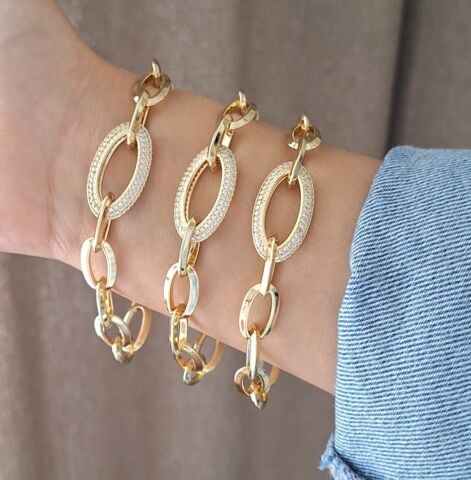 GOLD RENK TAŞLI XUPİNG BİLEKLİK