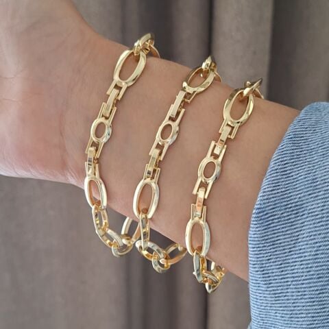 GOLD RENK TAŞLI XUPİNG BİLEKLİK