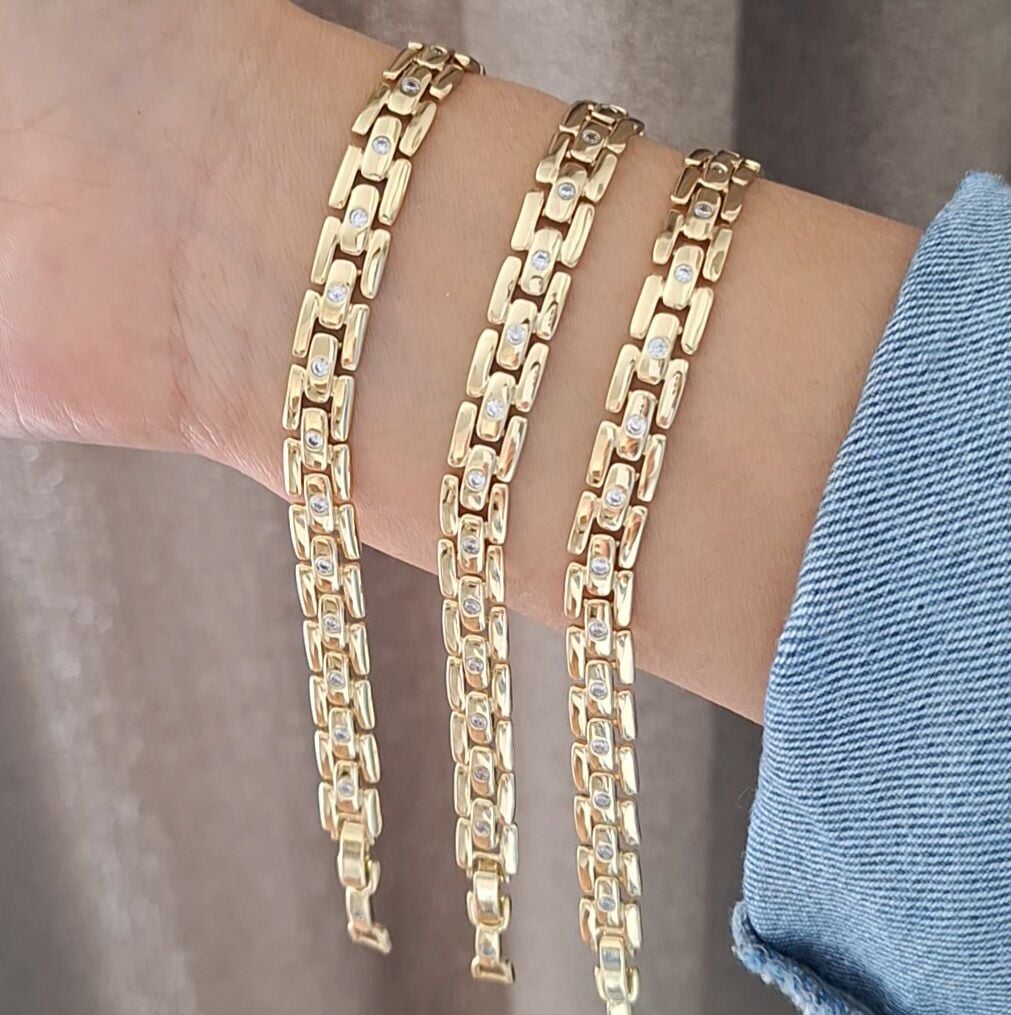 14 AYAR ALTIN RENGİ XUPİNG BİLEKLİK