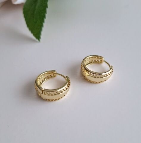 14 AYAR ALTIN RENGİ TAŞSIZ XUPİNG KÜPE