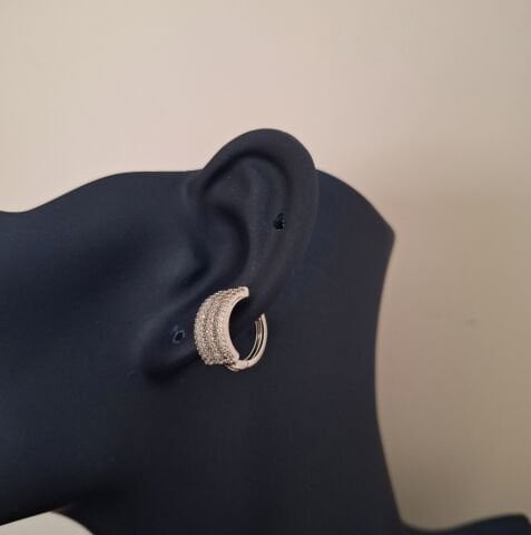 GÜMÜŞ RENK TAŞLI XUPİNG KÜPE