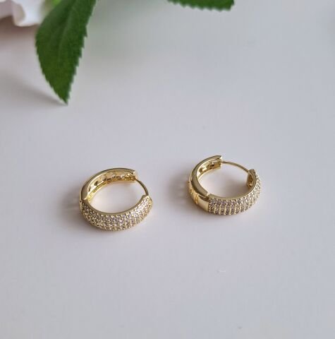 14 AYAR ALTIN RENGİ TAŞLI XUPİNG KÜPE