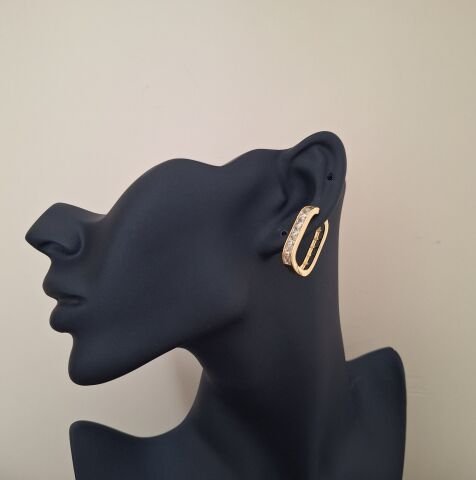 14 AYAR ALTIN RENGİ TAŞLI XUPİNG KÜPE