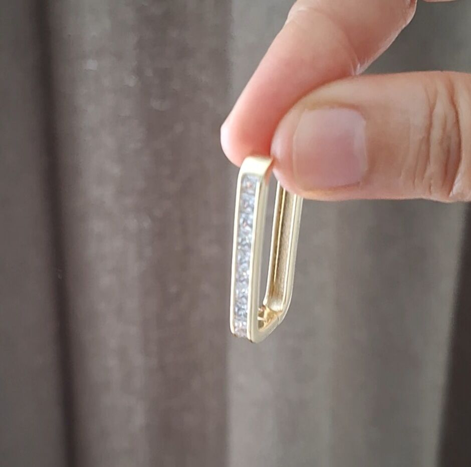 14 AYAR ALTIN RENGİ TAŞLI XUPİNG KÜPE